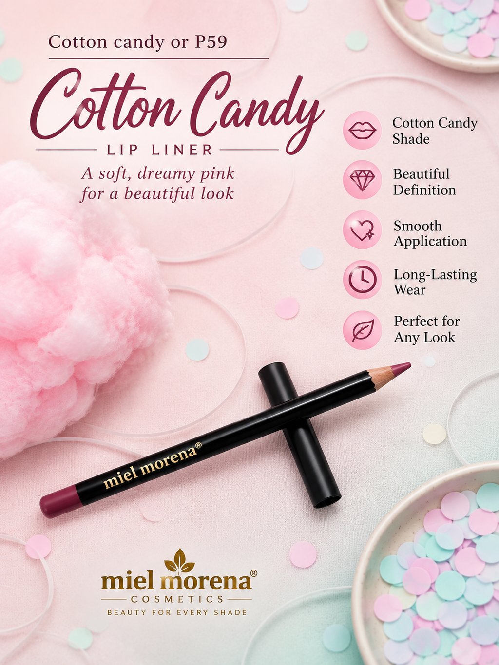 Cotton Candy Lipliner or P-59 Miel Morena Lip Liner Pencil&nbsp;